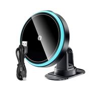 Car Phone Holder, Wireless Car Charger, 0.31x4.5in 15w Fast Charging Stand, Auto Allignment Secure Dashboard Clip, Magnetic Phones Mount for Sedan Vehicle Truck Cellphone Use