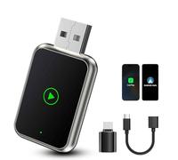 Car Play Inalámbrico para Apple Coche, 2025 Adaptador Carplay Inalambrico, para Convertir CarPlay con Cable en Inalámbrico, Fácil de Usar, Plug & Play Compatible iOS 10+