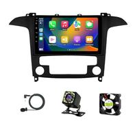 Car Play Radio Android para Ford S-MAX (2007-2015) - Android Auto/DSP inalámbrico - Cámara + Micrófono - 9 Pulgadas 2 DIN - Controles en el Volante, Compatible con SWC 4G WiFi Dab rápido(S6)