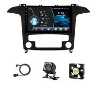 Car Play Radio Android para Ford S-MAX (2007-2015) - Android Auto/DSP inalámbrico - Cámara + Micrófono - 9 Pulgadas 2 DIN - Controles en el Volante, Compatible con SWC 4G WiFi Dab rápido(W7)