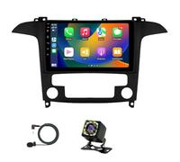Car Play Radio Android para Ford S-MAX (2007-2015) - Android Auto/DSP inalámbrico - Cámara + Micrófono - 9 Pulgadas 2 DIN - Controles en el Volante, Compatible con SWC 4G WiFi Dab rápido(P2)