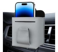 Car Pocket Organizer, Air Vent Storage Bag, Leather Pouch Holder, Space-Saving Design, Quick Access Slot, Secure Clip Attachment, Perfect for Sedan, Truck, RV, 4.33 x 3.74 x 2.16 inches