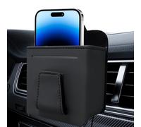 Car Pocket Organizer, Air Vent Storage Pouch, 4.33x3.74x2.16 Inch Leather Sunglasses Holder & Secure Grip Clip Design, Multifunctional Bag for Wallet Card Coin, Vehicle Container to Sedan Truck RV Use
