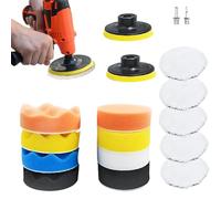 Car Polishing Pad Kit - Buffing Polishing Pads with Drill Adapter | Sponge and Wool Pad System, Car ?olishing Solution for Sanding Waxing Sealing Glaze Automotive Detailing