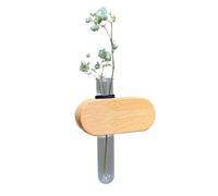 Car Propagation Vase, Reusable Vent Air Freshener, Beech Wooden Material, Hydroponic Aromatherapy Perfume Decor for Men, Women, Auto, Van, RV, and Home Automotive Decorations, 2x6.5x5.7cm