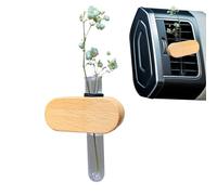 Car Propagation Vase, Vent Air Freshener, Reusable Wooden Aromatherapy Container, Hydroponic Perfume Diffuser, Auto Décor Accessory, Ideal for Men and Women, 6.7x6.5cm