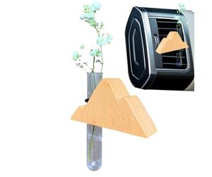 Car Propagation Vase, Vent Air Freshener, Wooden Aromatherapy Perfume Decor, Reusable Hydroponic Design, Minimalist Natural Look for Auto Van Rvs and Home Aesthetic