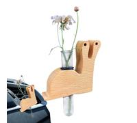 Car Propagation Vase, Vent-Mounted Planter, Reusable Aromatherapy Air Freshener, Wood Hydroponic Scent Diffuser, Natural 1 Piece for Auto Home Rv Van Interior Decoration Beech Wood