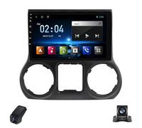 Car Radio for Jeep Wrangler3 JK 2010-2018 Multimedia Player Touch Screen Wireless CarPlay/Android Auto/Bluetooth 4G 5G WiFi Split Screen Steering Wheel Control GPS Navigation FM Am(NF-1)