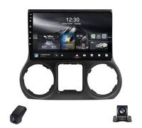 Car Radio for Jeep Wrangler3 JK 2010-2018 Multimedia Player Touch Screen Wireless CarPlay/Android Auto/Bluetooth 4G 5G WiFi Split Screen Steering Wheel Control GPS Navigation FM Am(NF-7)