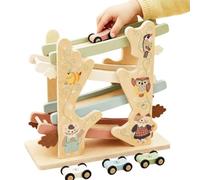 Car Ramp Toy, Wooden Race Track Toy, Color Cognition Learning Toys