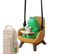 Car Rearview Mirror Pendant - Resin PVC Frog Charm | Swinging Cute Car Ornament | Interior Decoration For Çar, Home, Office, Backpack | Multiple Sizes A-D (4-5.7cm) Fun And Decorative Figure
