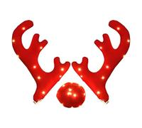 Car Reindeer Antlers - Vehicle Christmas Decorations | Festive Christmas Decor Light Up Antler Set, Rudolph Reindeers Jingle Bell Roofs Tops Reindeer Decoration For Van SUV Shopping Mall Window Vehicl