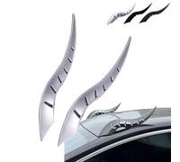 Car Roof Dragon Horn Modification, Universal Auto Roof Decoration, High-Strength All-Weather Waterproof 3D Bull Horns Stickers, for SUV, Sedan, Hatchback, Find Your Car In Parking Lot (Silver)