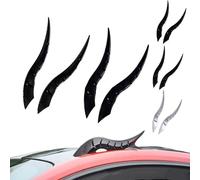 Car Roof Dragon Horn Modification, Universal Lovely Creative Devil Horn Car Exterior Decor, High-Strength All-Weather Waterproof 3D Bull Horns Stickers, for SUV & Sedan,etc (1*Black+1*Carbon fib)