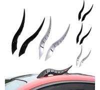 Car Roof Dragon Horn Modification, Universal Lovely Creative Devil Horn Car Exterior Decor, High-Strength All-Weather Waterproof 3D Bull Horns Stickers, for SUV & Sedan,etc (1*Silver+1*Carbon fib)
