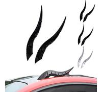 Car Roof Dragon Horn Modification, Universal Lovely Creative Devil Horn Car Exterior Decor, High-Strength All-Weather Waterproof 3D Bull Horns Stickers, for SUV & Sedan,etc (Carbon fiber)