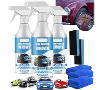 Car Rust & Iron Particle Remover Spray, 2025 Upgrade Rust Remover for Metal, Rust Remover Spray, Iron Stain Cleaner for Multiple Surfaces, for Heavy Duty Rust Dissolver for Metal, Tools, Cars (3)
