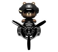 Car Scent Diffuser, Auto Air Freshener, Cute Plane and Bear Design Rotating Aromatherapy Diffuser for Travel, Business Trip, Everyday Use, Black, PVC Material