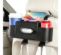 Car Seat Back Organiser for Skoda Kodiaq Karoq Scala 2017-2016,Black | Multi Functional for Cup Tissues, Hanging Storage, Easy Install and Clean, with Hooks, Water Resistant, Universal Fit for Car