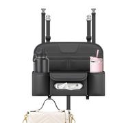 Car Seat Back Storage - Multifunctional Leather Organizer with Cup Holder and Tissue Box for Neat Interior, Space-Saving Design with Multi-Pocket Function, Auto Accessory for SUV Truck Van Pickup