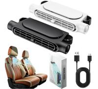 Car Seat Fan Rechargeable,Usb Car Headrest Cooling Fan with 3 Speeds,Angle Adjustable Portable Ventilation Fans 3000mah,for Hot Weather Automotive Driver Auto Road Trip Vehicle Long Drive (SET C)