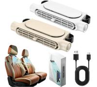 Car Seat Fan Rechargeable,Usb Car Headrest Cooling Fan with 3 Speeds,Angle Adjustable Portable Ventilation Fans 3000mah,for Hot Weather Automotive Driver Auto Road Trip Vehicle Long Drive (SET A)