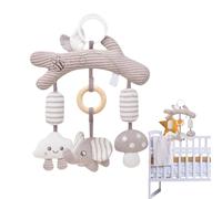 Car Seat Toys, Stroller Hanging Wind Chime, Soft Sensory Learning Toy, Interactive Rattle Plush for Boys, Girls in Cribs, Cots, Travel, Outdoor Parks, and Vacation Use, 12.99x9.84 Inches