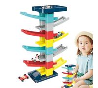 Car Slide Track - 4 Car Set with 9 Rails, Racing Play Toy | for Hands-on Learning and Coordination, Durable Colorful Vehicle Toy, Engaging Activity for Children Aged 3+