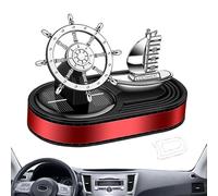 Car Solar Air Fresheners, Rudder Aromatherapy Diffuser, Rotating Automotive Perfume, Scent Diffuser, Automotive Perfume Diffusers for Car & Home Decoration, 11.5x7x6.5cm, Red, Black