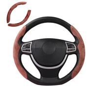 Car Steering Wheel Cover for Skoda Kodiaq Karoq Scala 2017-2016,Brown | Universal Car Steering Protector, Fits 15 Inch Round and D Shaped, Non-Slip Breathable, Sweat Absorbing, Snap-On Installation