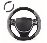 Car Steering Wheel Cover for Skoda Kodiaq Karoq Scala 2017-2016,Grey | Universal Car Steering Protector, Fits 15 Inch Round and D Shaped, Non-Slip Breathable, Sweat Absorbing, Snap-On Installation