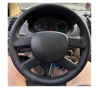 Car Steering Wheel Cover Para Golf 5 (V) para Touran 2003-2005 para Polo para FOX Interior coche estilo cuero microfibra protector volante coche Funda volante cubre(Black Thread)