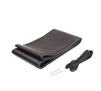 Car Steering Wheel Cover Para VOLVO FH FM Cuero 42/45/47/50 CM Autobús Camión Protector Para Volante De Coche Funda volante cubre(BLACK 45CM)