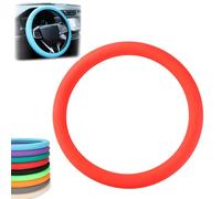 Car Steering Wheel Protective Cover, Cool Non-Slip Silicone Steering Wheel Protector, Non-Slip Steering Wheel Cover, Easy to Clean Steering Wheel Cover, Universal Fit for Most Cars (Red)