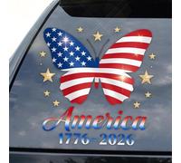 Car Sticker Patriotic Tool, America 250th Accessory, Vehicle Supply, Automotive Body Gear, SUV Truck Item, Red White Blue Vinyl Finish for Drivers Road Trips Highway Driving and Work