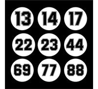 Car Sticker Racing Number 13 17 19 21 23 69 77 In Circle Waterproof PVC Decal Stickers for Motorcycle Bumper Body Products Para Oficina(White,35 X 35CM,Number 23)