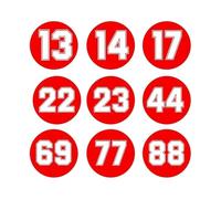 Car Sticker Racing Number 13 17 19 21 23 69 77 In Circle Waterproof PVC Decal Stickers for Motorcycle Bumper Body Products Para Oficina(Color 3,20 X 20CM,Number 88)