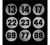 Car Sticker Racing Number 13 17 19 21 23 69 77 In Circle Waterproof PVC Decal Stickers for Motorcycle Bumper Body Products Para Oficina(Sliver,25 X 25CM,Number 14)
