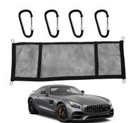 Car Storage Net - Car Roof Mesh Net Trunk Bag | 3-Grid Trunk Ñet Organizer with 4 Carabiners, Çar Interior Storage and Organization for SUV Sedan Truck