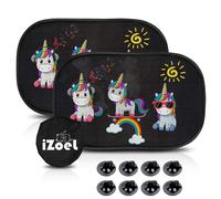 Car Sun Shade for Baby Kids 2 Pack Static Cling Side Window Car 80GSM Rear Sunshades Universal with 8 Suction Cups and Storage Bag - Sun Glare and UV