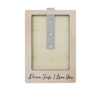 Car Sun Visor Photo Holder, Wooden Visor Clip Frame, Automotive Interior Decor, Compact Memory Display Accessory, Gift for Partners or Parents, 4.2 × 2.8 × 0.9 inches