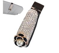 Car Sunglass Holder Clip, Rhinestone Bowknot Camellia Eyeglass Visor Clip, Sun Visor Sunglasses Organizer, Decorative Car Glasses Holder | Secure Storage For Sunglasses Cards Tickets Vehicle Interior