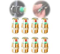 Car Tire Pressure Monitor Valve Stem Caps, Tire Pressure Monitoring Caps with 3-Color Eye Alert for Truck Cars Motorcycles Bicycles (Gold,8sets)