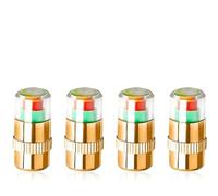 Car Tire Pressure Monitor Valve Stem Caps, Tire Pressure Monitoring Caps with 3-Color Eye Alert for Truck Cars Motorcycles Bicycles (Gold,4sets)