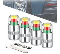 Car Tire Pressure Monitor Valve Stem Caps, Tire Pressure Monitoring Valve for Most Cars (Silver Set)