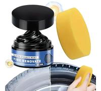 Car Tire Shine Wax 50g Long Lasting Tire Care Paste With Sponge