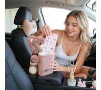 Car Tissue Holder - 2-in-1 Bear Plush Cute Decor | Car Garbage Can Tissue Dispenser,for Truck SUV RV Sedan Vehicle Automotive Interior Armrest Box Travel Road Trip