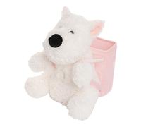 Car Tissue Holder, Plush Cartoon Dog Dispenser, Zippered Storage Bin, Soft Stuffed Trash Can Organizer, Creative Cute Interior Feature for Truck, Dashboard, Backseat, Travel, 9.84x9.45x11.81 Inches
