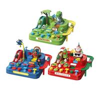 Car Track Toy - Dinosaur Adventure Track | 23.4x23.4x14.5cm ABS Sliding Vehicle Game with Holiday Theme, Fun Playroom Toy for Boys Girls Kids Birthday Party Home School Floor Entertainment